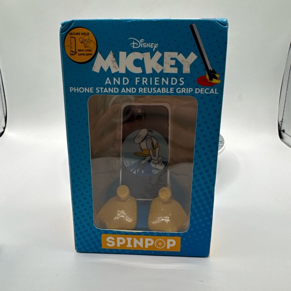 Disney cell phone stand Donald Duck with reusable grip decal NIB